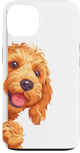 Cockapoo Peeking Around Corner Dog Lovers Case for iPhone 13
