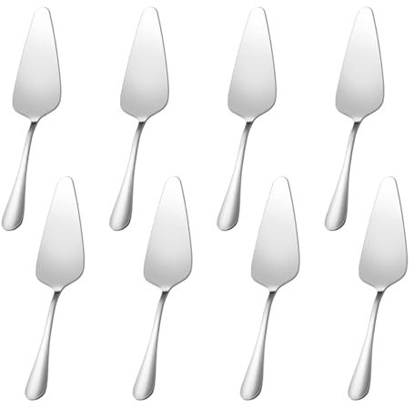 WEFINEST 8 Stück Kuchenheber mit Feinem Wellenschliff, Kuchenschaufel Edelstahl Poliert, Edelstahl Tortenschaufel Kuchenheber Tortenmesser, Gezackter Kuchenheber aus Edelstahl für Restaurants, Partys