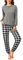 Ekouaer Pyjama Damen Schlafanzug Lang Pyjama Set Herbst Winter Nachtwäsche Zweiteiliger Sleepwear Soft Loungewear Hausanzug grau M