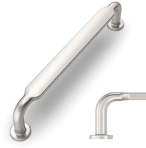 Amerdeco 10 Pièces Poignee de Meuble Nickel Brossé Cuisine Entraxe 96mm Poignées pour Placards Poignet de Porte Cuisine UK0071