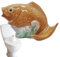 Tapas para tornillos de inodoro, tapas decorativas para tornillos de inodoro, diseño de dorado, divertidos gadgets con diseño de peces, nunca