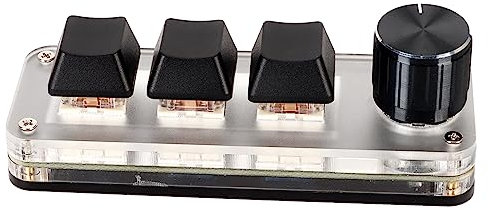 Roter Schalterknopf, Makro-Tastatur, Ergonomische USB-Tastatur für Desktop-PC (3 Tasten 1 Knopf)