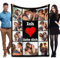 WMDIY Personalisierte Decke mit Foto, Kuscheldecke mit Foto Schreibstil Namen, Fotodecke mit Eigenem Foto, Fotodecke, Valentinstag Weihnachten Geburtstag Geschenke für Freundin, Freund, Mama, Papa
