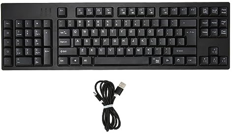 Acouto Kabelgebundene USB-Tastatur, Ultraschlanke, Kompakte 109-Tasten-Tastatur für die Linke Hand, 2-Hub-Tastatur für das Arbeiten mit Primer-Gaming-Bürogeräten