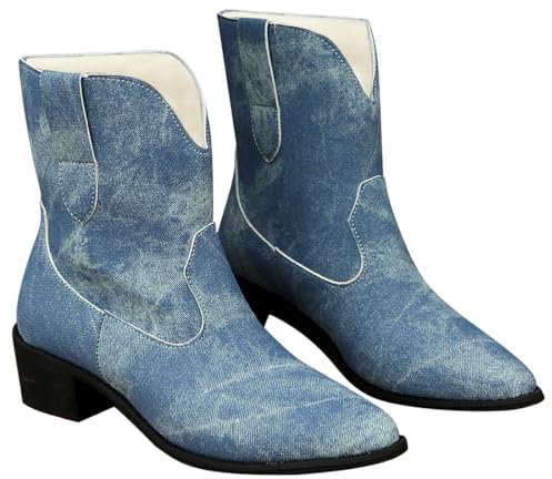 Harssidanzar Stivali western da donna stivaletti da donna SL203EU,Blu,Taglia 39