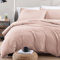 LANE LINEN 4-Piece Double Bedding Set - Pre-Washed Microfiber Duvet Cover, Fitted Sheet, and Pillowcase – Cozy and Durable (Sepia Rose)