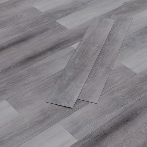 HAGO24 | Vinylboden | 2,23m² | Grau Kiefer Holzmusterung | 2mm Dicke | Laminat Bodenbelag | Rutschfest | Selbstklebend | PVC | 16 Planken | Feuchtraumgeeignet