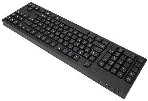 109 Clé Key Gauche Clavier USB Wired 2 Hub Keyboard Business Ménage Clavier Micro USB Câble Connex ABS Black pour XP 7 8 10