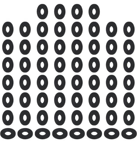 PATIKIL Rondelles plates en nylon M10, 120 pièces 10mm ID 25mm OD 2mm d'épaisseur Rondelles plates d'étanchéité en plastique Joint d'étanchéité de remplacement pour fixation de tuyau, noir