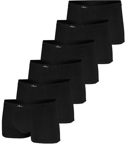 TOM TAILOR Boxershorts 3er Pack Briefs Pants 8710 (DE/NL/SE/PL, Alphanumerisch, L, Regular, Regular, 6 x schwarz)