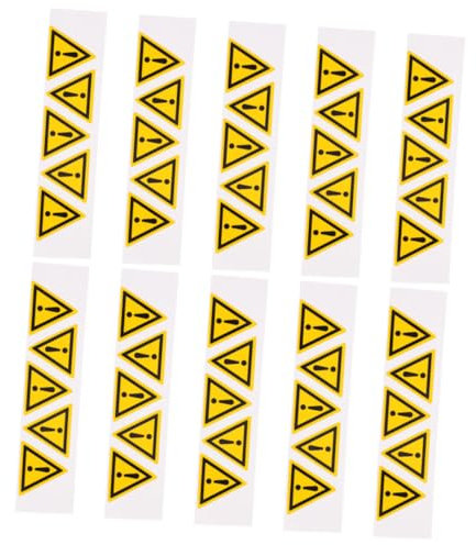 SECFOU 10pièces Autocollants De Précaution Triangulaires Jaunes De Étiquettes Avertissant Des Zones Dangereuses Signalisation Pour Véhicules Lents Et Espaces De Travail Application