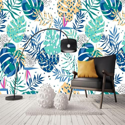 XLMING Planter Une Feuille De Bananier Bleue 3D Papier Peint Décoration Manger Adulte Intérieure Salon Canapé Chambre Fond TV Mur-200cm×140cm