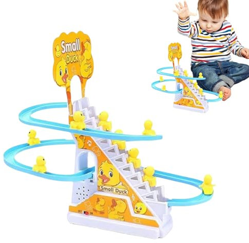 Electric Duck Steigbetree Spielzeug, kleines Entenkletterspielzeug, Electric Duck Roller Coaster Toy Set mit LED -Blitzlichtern und Musik für Kinder Mädchen Weihnachten Geburtstag wählen