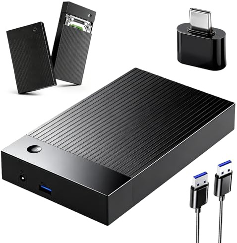 Estación de acoplamiento USB 3.0 SATA HDD/SSD, adaptador de disco duro externo para disco duro de 2,5 y 3,5 pulgadas, carcasa de disco duro de 3,5 pulgadas con UASP, 16 TB, rápido y sin herramientas