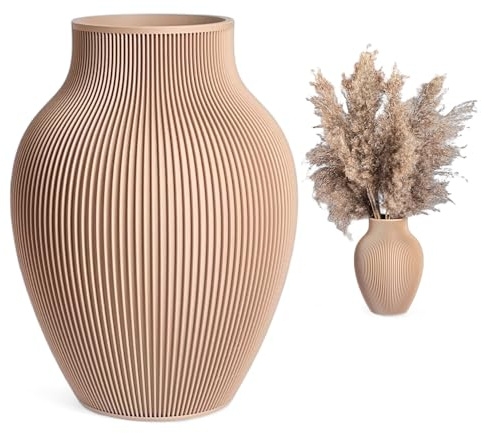 Blumenvase unzerbrechlich 22 cm, moderne Vase, Wohndeko, solide 3D Vase, Boho-Stil Vase