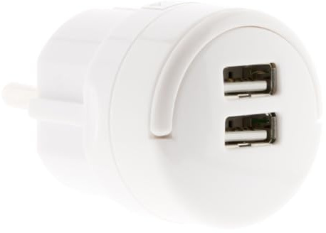 Zenitech – Duales 2,1-A-USB-Ladegerät mit weißem Extraktionsring
