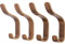 waveply Plywood Wall Hooks Set of 4 Wood Coat Hooks Hanging Clothes Hats Robes Towels Maple Wooden (Walnut)
