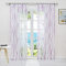 ESLIR Gardinen mit Kräuselband Vorhänge Gardinenschals Transparent Schlaufenschal Wellen Muster Voile Violett BxH 140x145cm 1 Stück