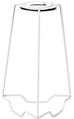 7 Inch Matt White Shade Carrier to Support Lamp Shade with Duplex Ring Fitting - to Fit BC/B22 Cap Type Light Bulbs