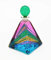 Perle d'Arte Pyramidenparfümflasche mit Kugelverschluss mehrfarbiger handbemalter Kristall im Murano-Stil Venedig