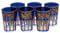Moroccan Tea Glasses with a Beautiful Classical Moroccan Design Painted and Decorated by Hand Pack of 6 (Blue)