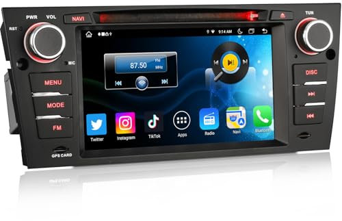 Erisin 8-Core 4+64GB Android 14 Autoradio für BMW 3er E90 E91 E92 E93 M3 Unterstützung GPS Sat NAV Wireless Carplay Android Auto DSP Bluetooth WiFi DAB+TPMS
