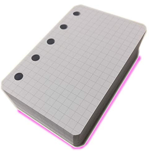 Nachfüllpackung 200 Blatt Papier weiß dick 120 g Format Mini A6, 5-Löcher - Kariert 5 mm - Bullet Journal