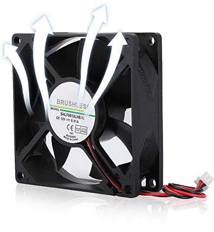 Ventiladores de enfriamiento de 80 mm con Gran Volumen de Aire de 2 Pines, Enfriador de Ventilador de enfriamiento DC12V 0.51A, radiador de enfriamiento de CPU de Alto Rendimiento