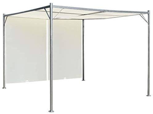 Susany Pergola con Tetto Regolabile Gazebo 3x3 m Gazebo Pergola Baldacchino Apribile Baia in Acciaio Bianco Crema
