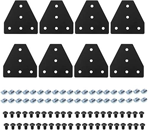 Aluprofil Verbinder 40x40 Profilverbinder T 8 Stück mit 40Stück M8-Muttern, 40Stück M8-Schrauben, für 3D-Drucker, Graviermaschine