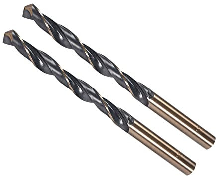 CoCud Twist Drill Bits, 8mm Cutting Edge, Titanium & Nitride Coated High Speed Steel 4341 Round Shank - (Applications: for Stainless Steel Drilling Machine), 2-Pieces