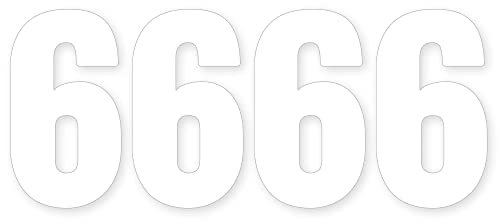 Pack of 4 Plain White Bin Number Stickers Number - 6 Waterproof (17 cm) Labels for Wheelie Bins & Garbage Bins Packwith®