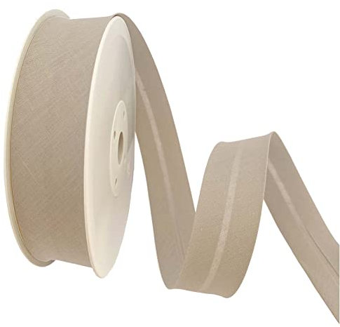 TEXTEX = 20 mm Breites Schrägband. 50% Baumwolle und 50% Polyester. Stück von 10m - (Beige)