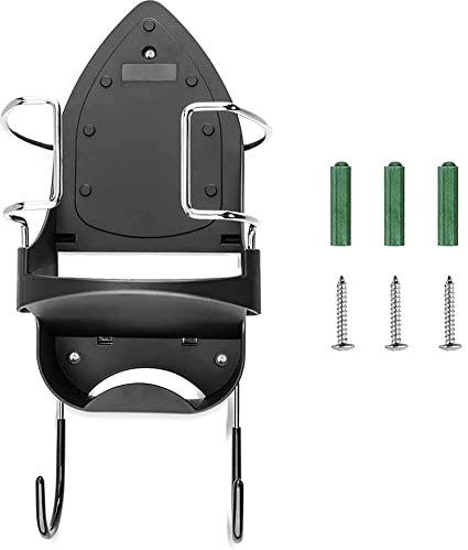 LAXED Percha de hierro para colgar en la pared, soporte de hierro eléctrico, organizador de hierro y tabla de planchar con extraíbles, 1 unidad