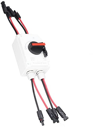 Raguso Photovoltaik DC Trennschalter , 32 A , 2 Eingänge , 2 Ausgänge , PV Solar Trennschalter , DC 1000 V , 2 Strings , IP66 wasserdicht mit Zahlenschloss für netzunabhängige Systeme