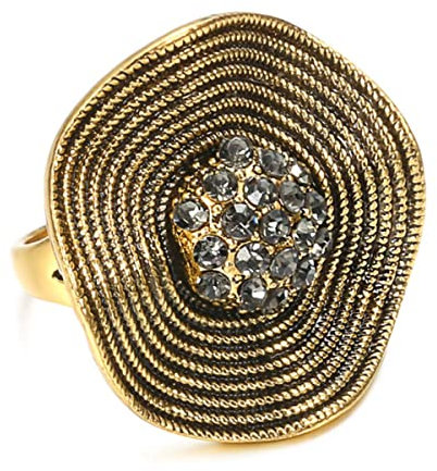 YAHOYA Boho Kristall Blumenringe Mode tibetisches Silber CZ Zirkon Braut Ehering Frauen Retro Schmuck