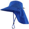 Magracy Herren Damen Outdoor-Sonnenhut mit Nackenklappe breiter Krempe Netzstoff UV-Schutz Hut Gartenarbeit Angelhüte Königsblau