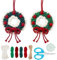 ORIGACH 2 Set Makramee Weihnachtskranz DIY Makramee Xmas Kranz Kit mit Anleitung für Anfänger Erwachsene Makramee Weihnachtskranz Wand hängende Dekoration