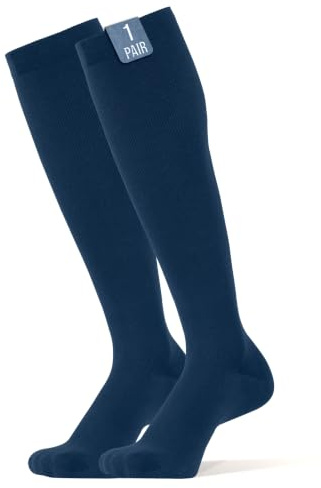 360 Relief Kompressionsstrümpfe Damen und Herren - Stützstrümpfe | 1 Paar Dicke Waden Kompressionssocken Sport, Laufen, Flug, Reise, Radsport - Reisestrümpfe 4XL Blau