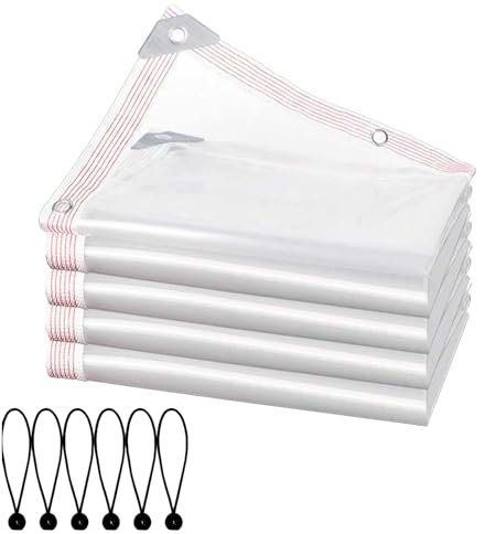 Bâche imperméable pour extérieur, bâche Transparente, œillet, bâche imperméable Transparente, résistante aux Plantes à Effet de Serre Patio, Voiture, Animaux, domestiques, Meubles (3 x 5 m)