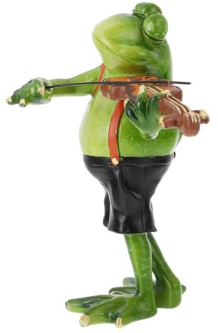 ifundom 1stk Geigenfrosch Spielen Yoga Frosch Stein Cartoon-Frosch-Figur Froschfiguren Im Freien Froschfiguren Für Den Garten Gartenfeen-froschstatuen Büro Harz Empfindlich Sammlung