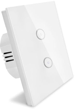 Interruttore intelligente della luce Alexa UseeLink a 2 vie, WiFi Touch Light Switch intelligente in vetro touchscreen, funziona con Amazon Alexa e Google Home (confezione da 2 marce)