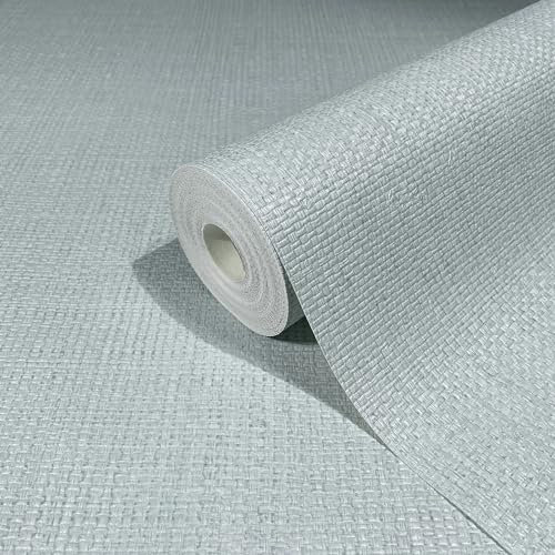 marburg Tapete Blau Hellblau Struktur Textil Modern für Wohnzimmer Schlafzimmer MADE IN GERMANY 10,05 x 0,53m