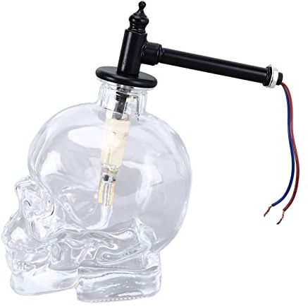 Fdit Vintage Eisen Glas Schädel Wandleuchte Kristall Industrieleuchte für Schlafzimmer Korridor Dekorative Montierte Lampe