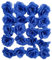 Corkwaw Künstliche Rosenköpfe, Seidenrosenköpfe, 7,6 cm, für Hochzeit, Party, Zuhause, Garten, Dekoration, Basteln, Geschenkbox, Dekoration, Blau, 25 Stück