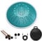 Steel Tongue Drum Electroacoustic, 14 Zoll 15 Noten Steel Hanpan Zungentrommel, G-Dur Zungentrommel mit 2 vollen Oktaven, Handpan-Trommeln aus Stahl und Tragetasche, Malachitgrün