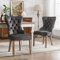 Esszimmerstühle 2er-Set Küchenstuhl Polsterstuhl Dining Chair Esstisch Samt Stühle Armlehnenstuhl für Esszimmer Wohnzimmer, Gestell aus Massivholz, Grau