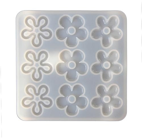 Moule flexible en silicone pour pendentif en forme de fleur - Outils de moulage de bijoux en résine époxy pour bijoux et breloques en forme de goutte d'oreille