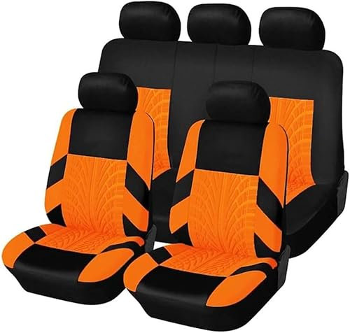 WSYLJX Auto Sitzbezüge für Ford Ranger Wildtrak 2016-2023 2024 2025, Autositzbezüge Sets Sitzschoner Vorne und Hinten Schonbezüge Innenraum Zubehör,Orange