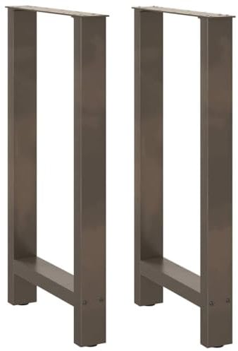 vidaXL Couchtischbeine Naturstahl 2 STK. 50x(90-91) cm Stahl, Tischbein, Tischbein Metall, Esstischbein, Möbelbein, Schreibtischbein